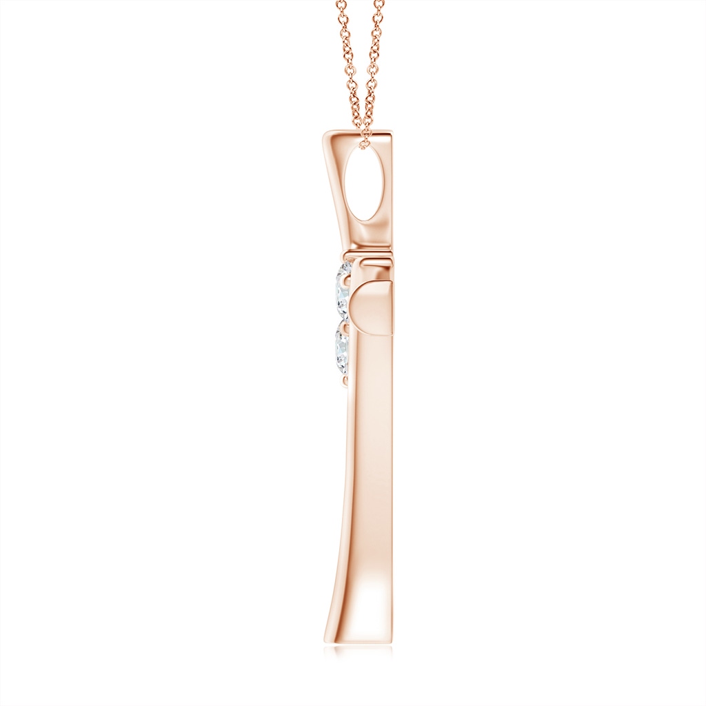 3.5mm GVS2 Two Stone Diamond Bypass Cross Pendant in 10K Rose Gold - side_1