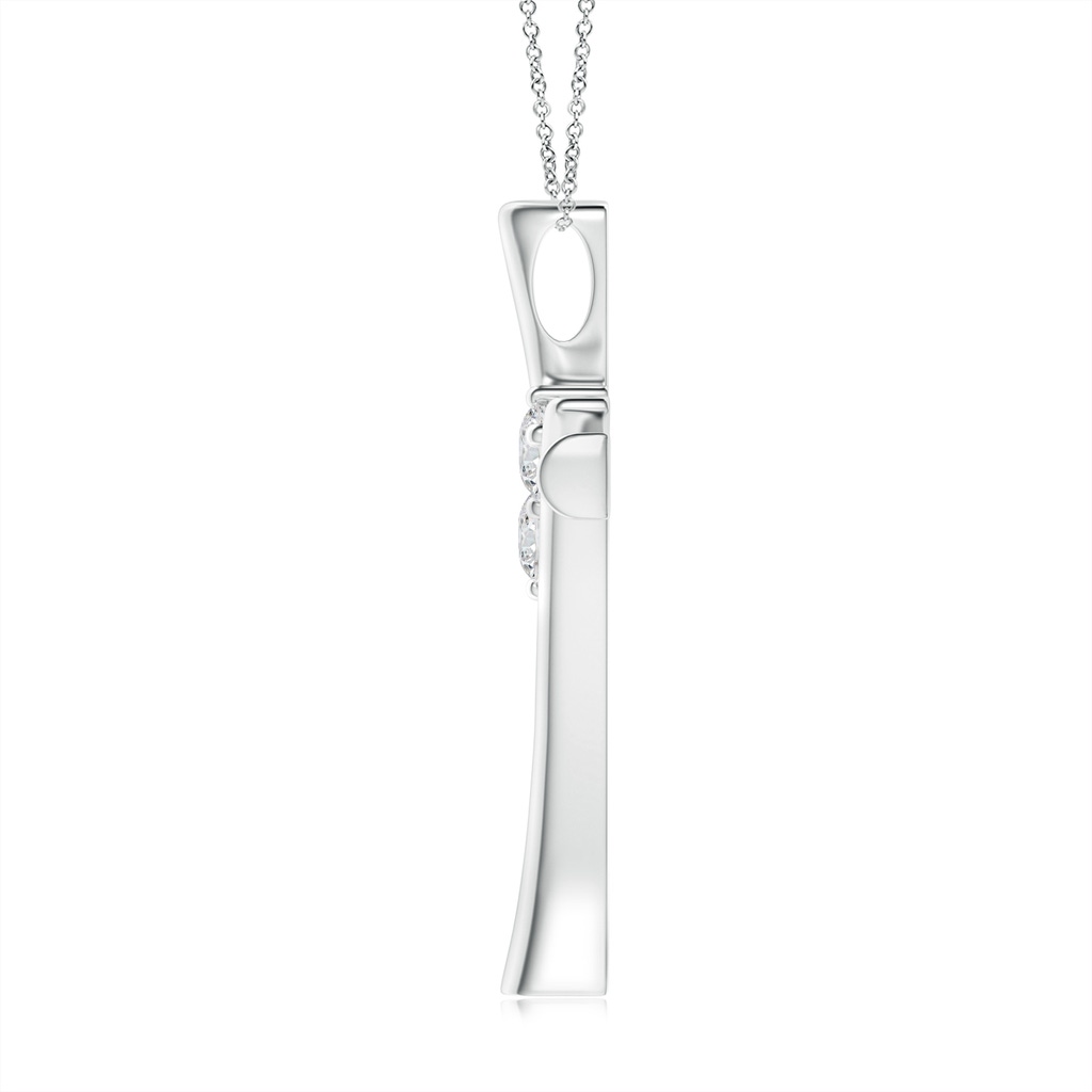 3.5mm HSI2 Two Stone Diamond Bypass Cross Pendant in White Gold - side_1