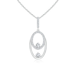 2.5mm GVS2 Two Stone Diamond Oval Frame Pendant in P950 Platinum