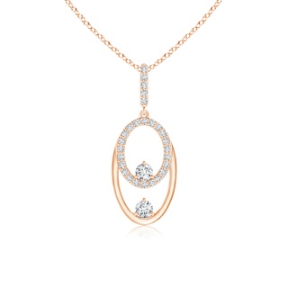 2.5mm GVS2 Two Stone Diamond Oval Frame Pendant in Rose Gold