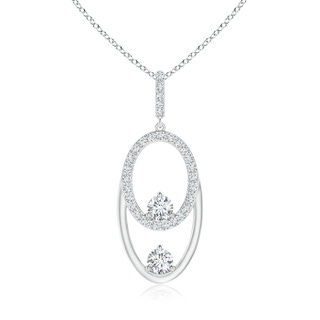 3.3mm GVS2 Two Stone Diamond Oval Frame Pendant in P950 Platinum