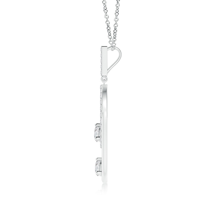 3.3mm HSI2 Two Stone Diamond Oval Frame Pendant in White Gold product image