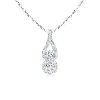 2.5mm GVS2 Two Stone Floating Diamond Drop Pendant in White Gold