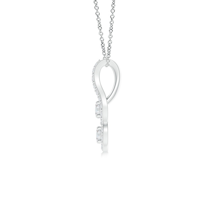 2.5mm GVS2 Two Stone Floating Diamond Drop Pendant in White Gold product image