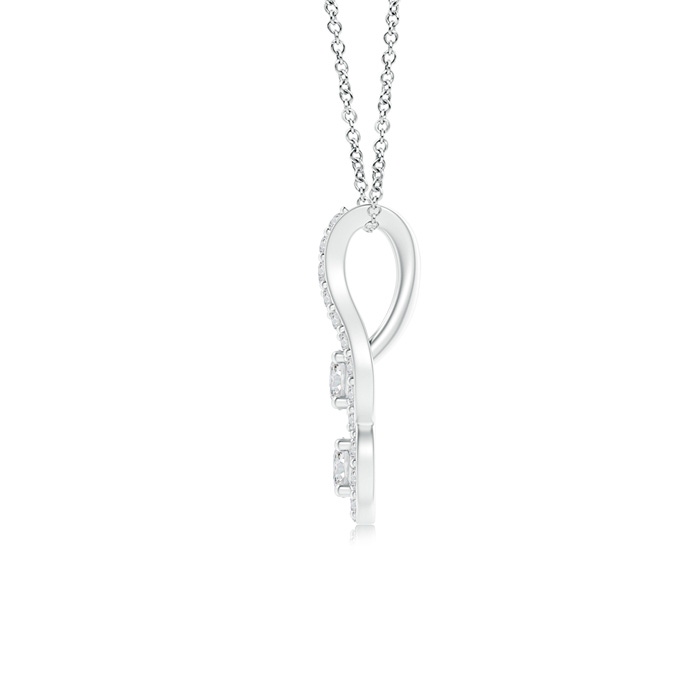 2.5mm HSI2 Two Stone Floating Diamond Drop Pendant in White Gold Product Image