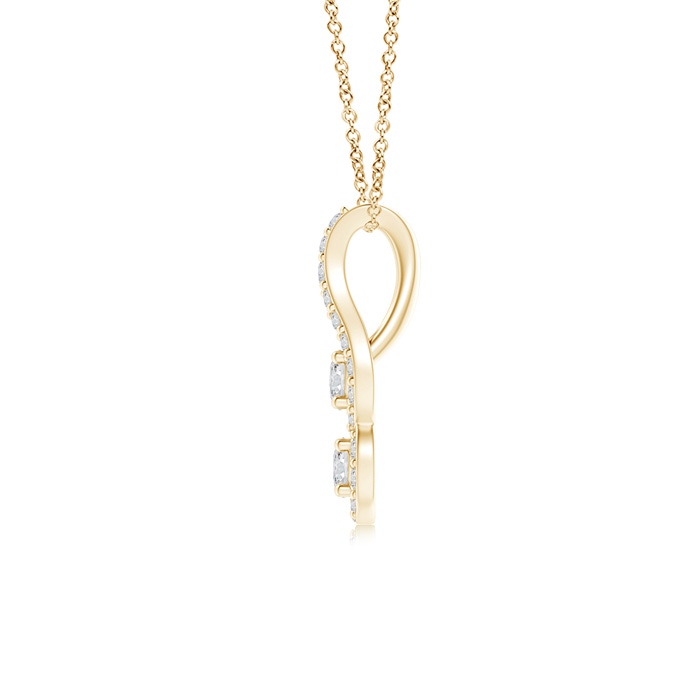 2.5mm HSI2 Two Stone Floating Diamond Drop Pendant in Yellow Gold Product Image