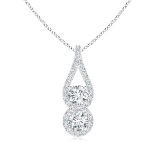 3.7mm GVS2 Two Stone Floating Diamond Drop Pendant in P950 Platinum