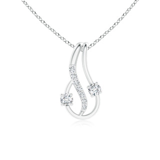 2.3mm GVS2 Two Stone Diamond Loop Pendant with Accents in P950 Platinum