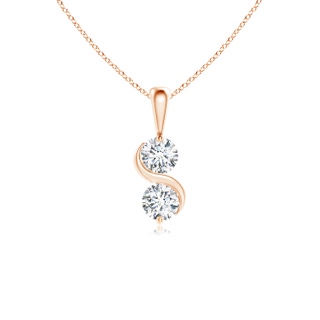 4.6mm GVS2 Classic Two Stone Diamond Swirl Pendant in Rose Gold