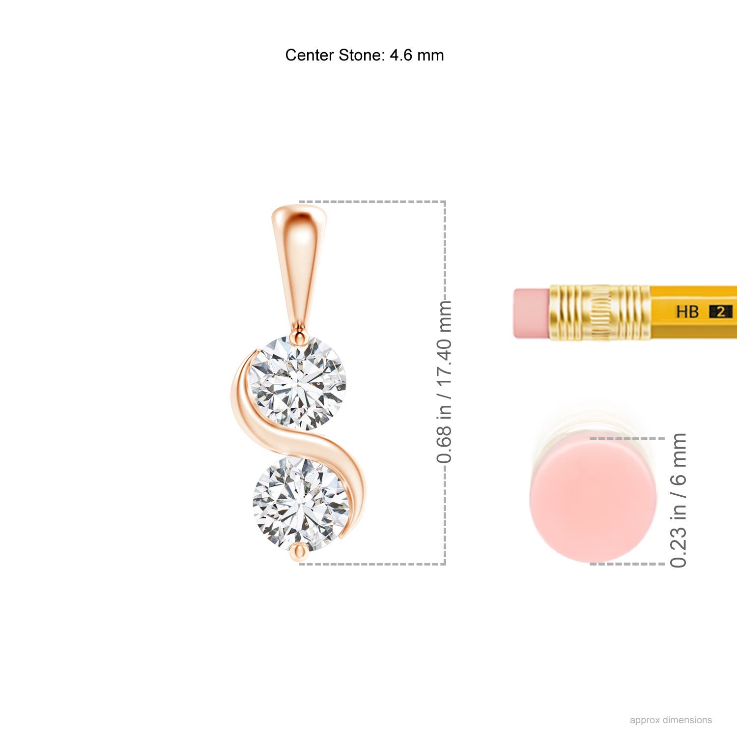 H, SI2 / 0.76 CT / 14 KT Rose Gold