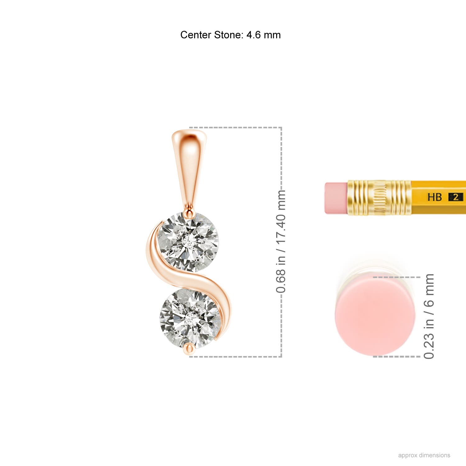 K, I3 / 0.76 CT / 14 KT Rose Gold