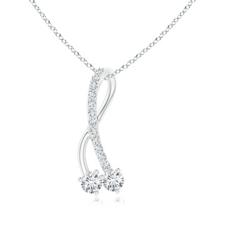 2.8mm GVS2 Twisted Two Stone Diamond Ribbon Pendant in P950 Platinum