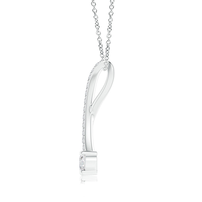 2.8mm HSI2 Twisted Two Stone Diamond Ribbon Pendant in White Gold product image