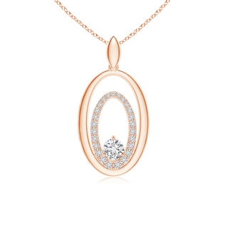 4.1mm HSI2 Embrace of Love Diamond Oval Frame Mom's Pendant in Rose Gold