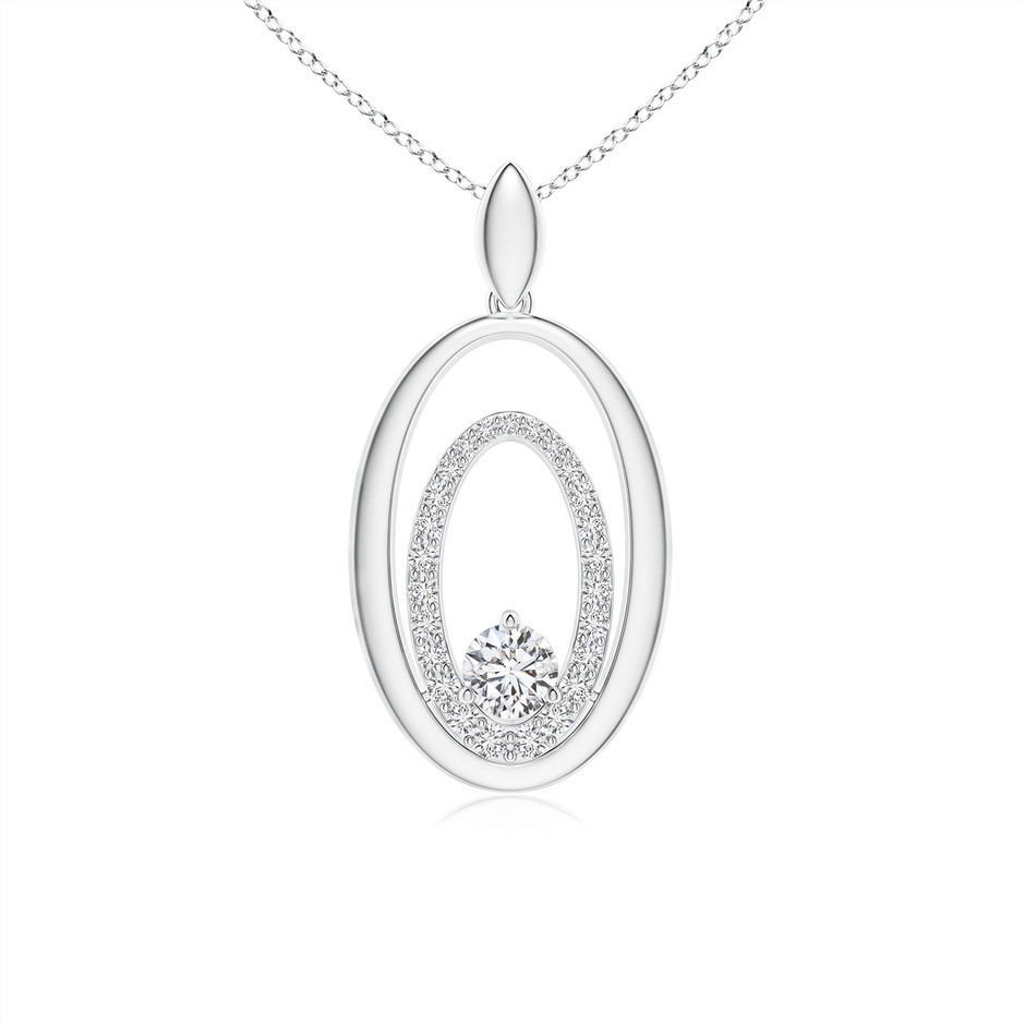 4.1mm HSI2 Embrace of Love Diamond Oval Frame Mom's Pendant in White Gold 