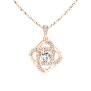 4.1mm GVS2 Diamond Celtic Knot Dangle Pendant in 9K Rose Gold