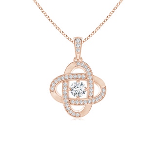 4.1mm GVS2 Diamond Celtic Knot Dangle Pendant in Rose Gold