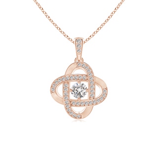 4.1mm IJI1I2 Diamond Celtic Knot Dangle Pendant in Rose Gold