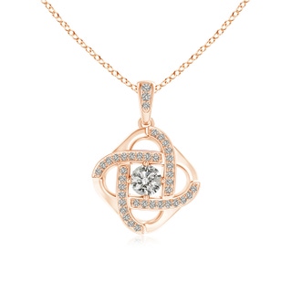 4.1mm KI3 Diamond Celtic Knot Dangle Pendant in 9K Rose Gold