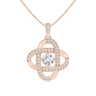 5mm GVS2 Diamond Celtic Knot Dangle Pendant in Rose Gold