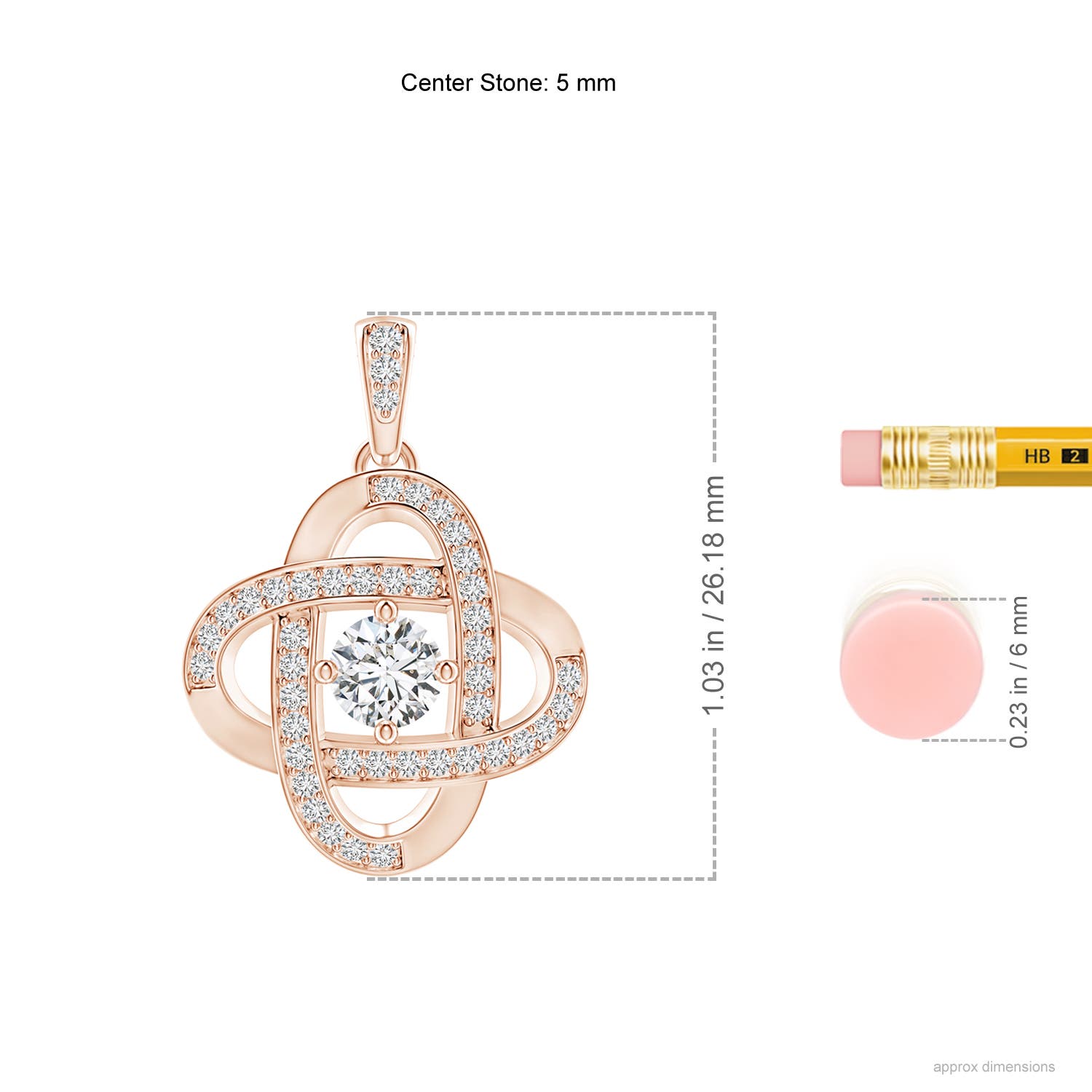 H, SI2 / 0.74 CT / 14 KT Rose Gold