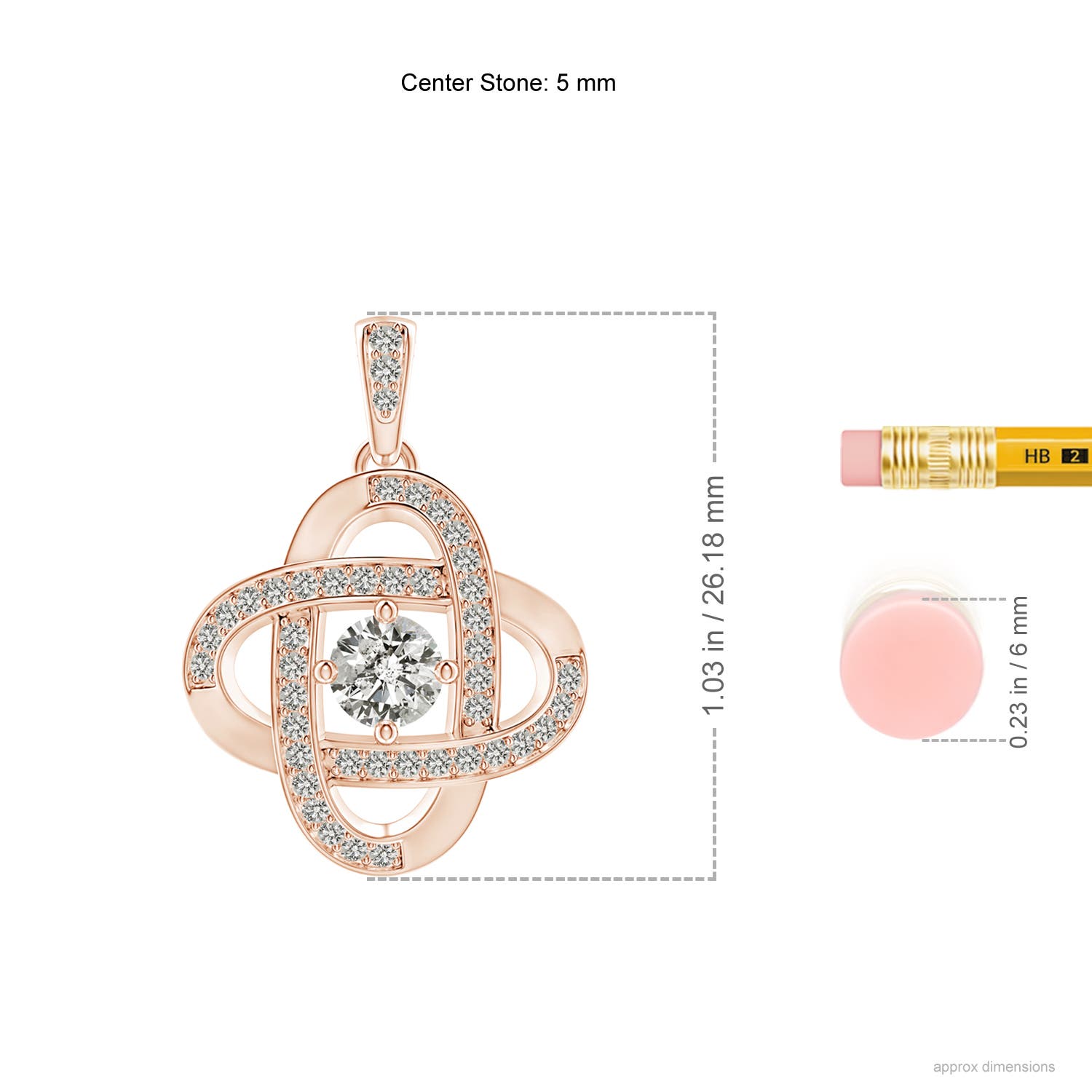 K, I3 / 0.74 CT / 14 KT Rose Gold