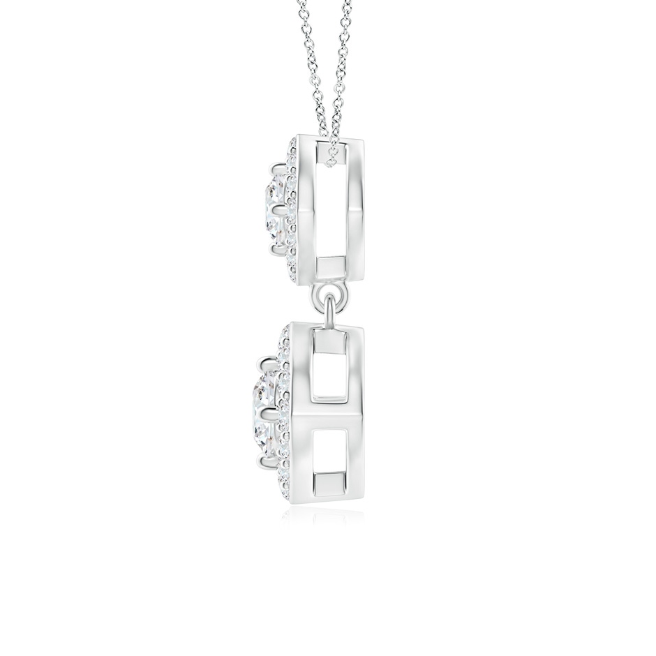 2.8mm GVS2 Double Diamond Drop Halo Pendant in White Gold product image