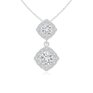 2.8mm HSI2 Double Diamond Drop Halo Pendant in White Gold