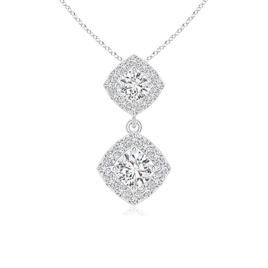 2.8mm HSI2 Double Diamond Drop Halo Pendant in White Gold 