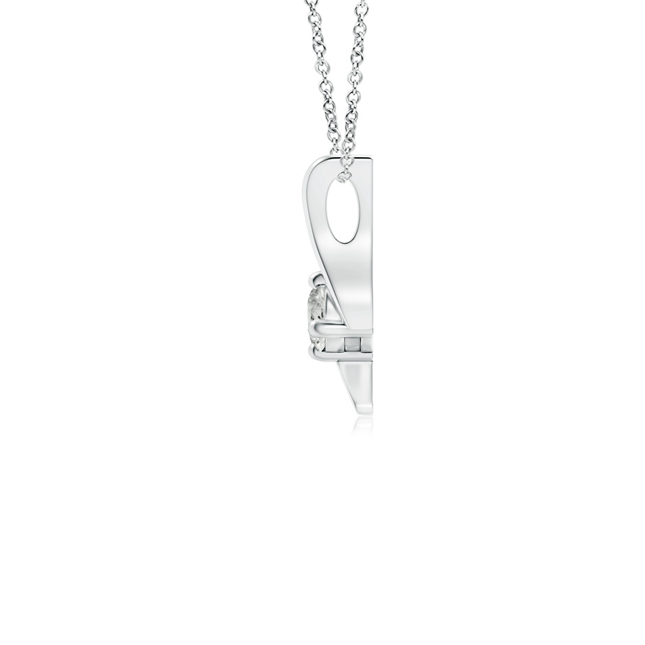 3mm KI3 Prong-Set Diamond Solitaire Bypass Pendant in P950 Platinum side 199