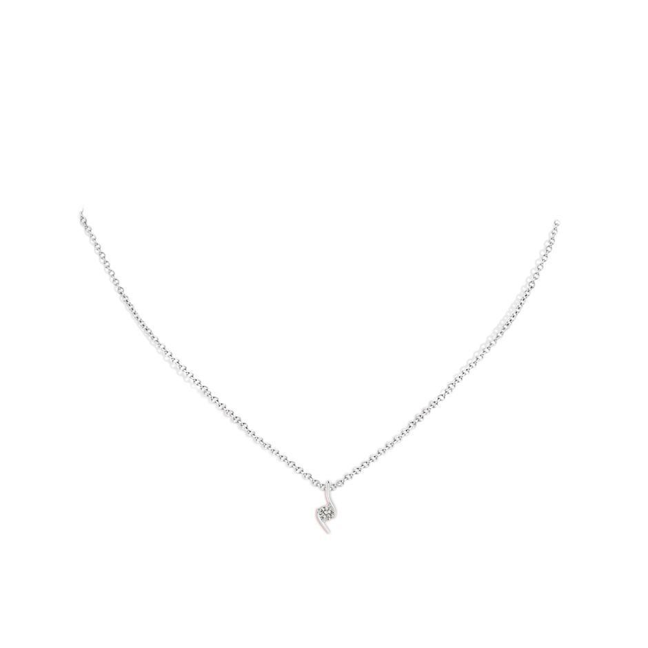 3mm KI3 Prong-Set Diamond Solitaire Bypass Pendant in P950 Platinum pen