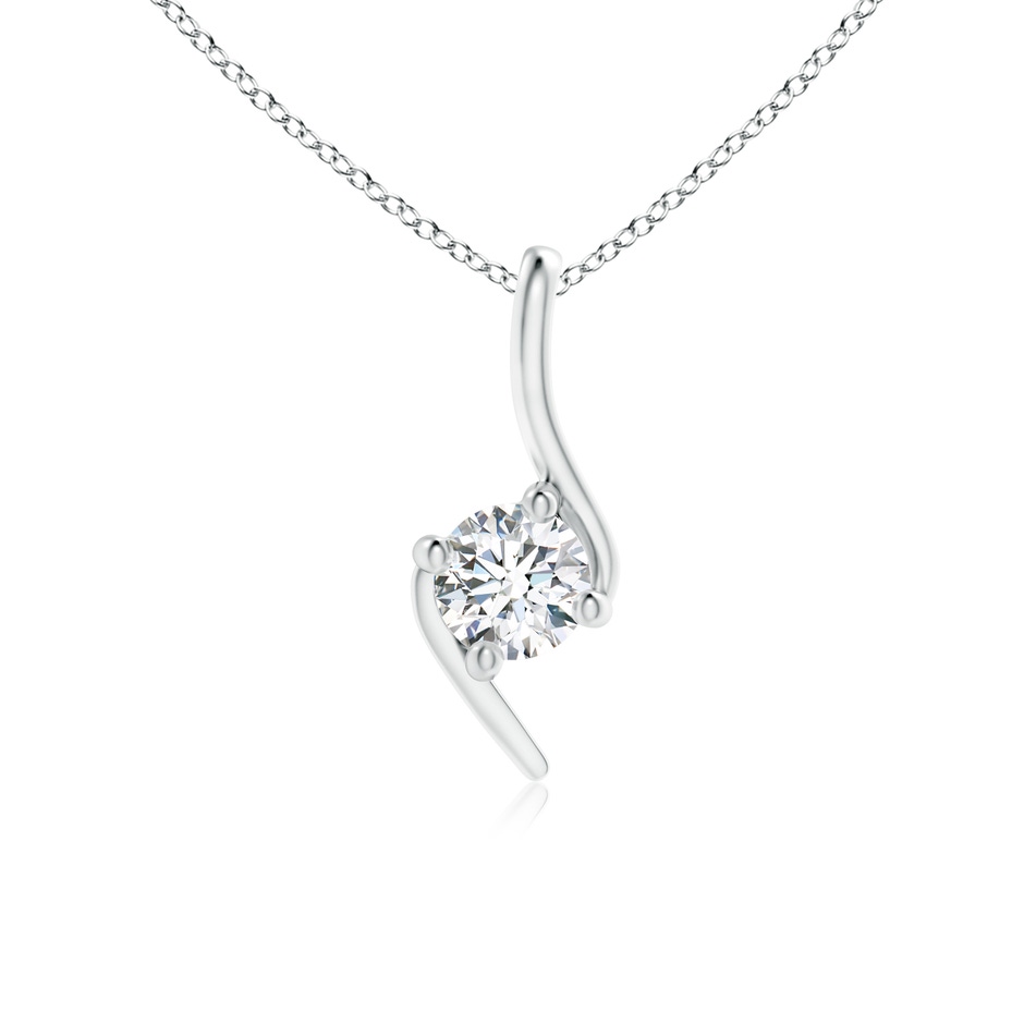 4.1mm GVS2 Prong-Set Diamond Solitaire Bypass Pendant in 18K White Gold 