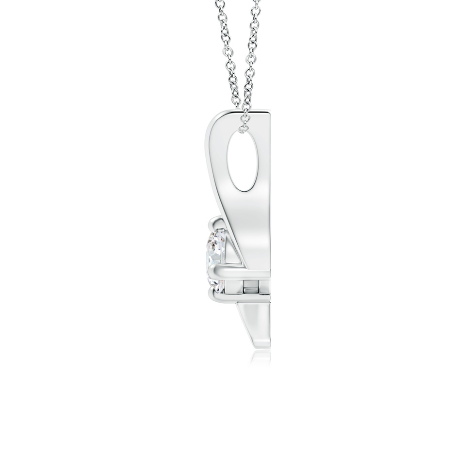 4.1mm GVS2 Prong-Set Diamond Solitaire Bypass Pendant in P950 Platinum side 199