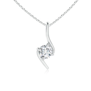 4.1mm GVS2 Prong-Set Diamond Solitaire Bypass Pendant in White Gold