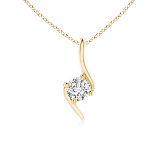 4.1mm HSI2 Prong-Set Diamond Solitaire Bypass Pendant in 18K Yellow Gold