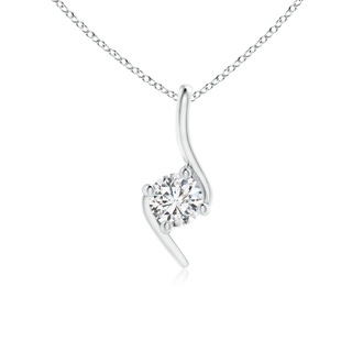 4.1mm HSI2 Prong-Set Diamond Solitaire Bypass Pendant in White Gold