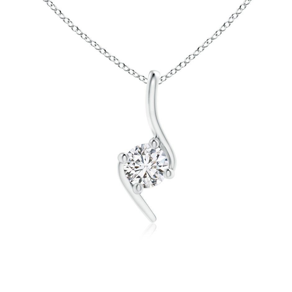 4.1mm HSI2 Prong-Set Diamond Solitaire Bypass Pendant in White Gold 