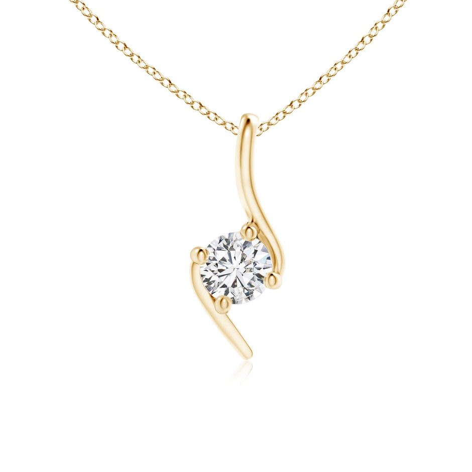 4.1mm HSI2 Prong-Set Diamond Solitaire Bypass Pendant in Yellow Gold 