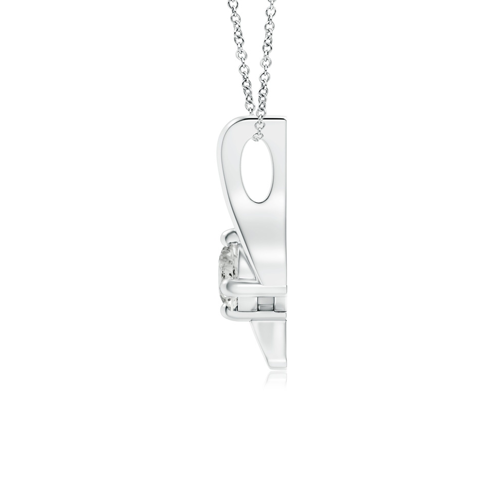 4.1mm KI3 Prong-Set Diamond Solitaire Bypass Pendant in P950 Platinum side 199