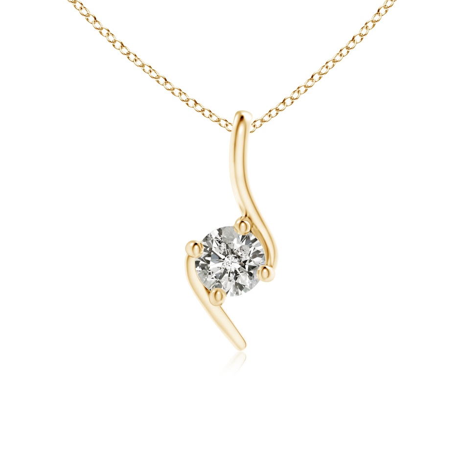 4.1mm KI3 Prong-Set Diamond Solitaire Bypass Pendant in Yellow Gold 