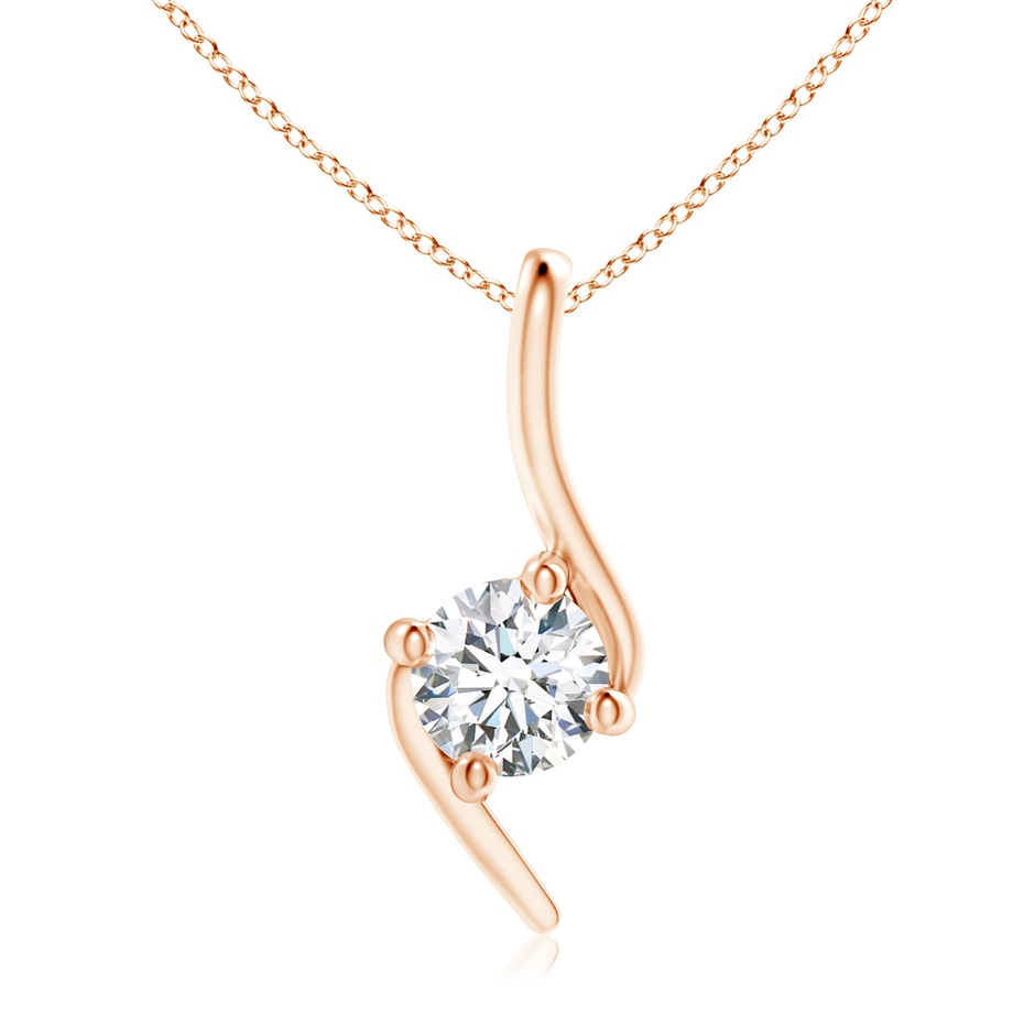 5.1mm GVS2 Prong-Set Diamond Solitaire Bypass Pendant in Rose Gold 