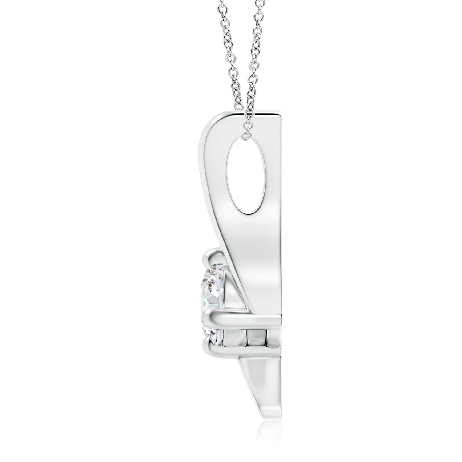 5.1mm GVS2 Prong-Set Diamond Solitaire Bypass Pendant in White Gold