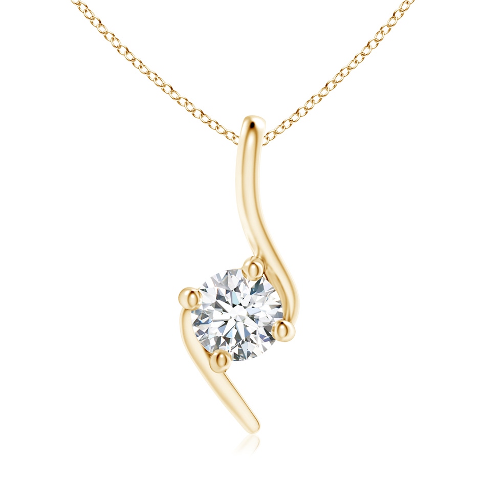 5.1mm GVS2 Prong-Set Diamond Solitaire Bypass Pendant in Yellow Gold 