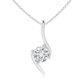 5.1mm HSI2 Prong-Set Diamond Solitaire Bypass Pendant in 18K White Gold