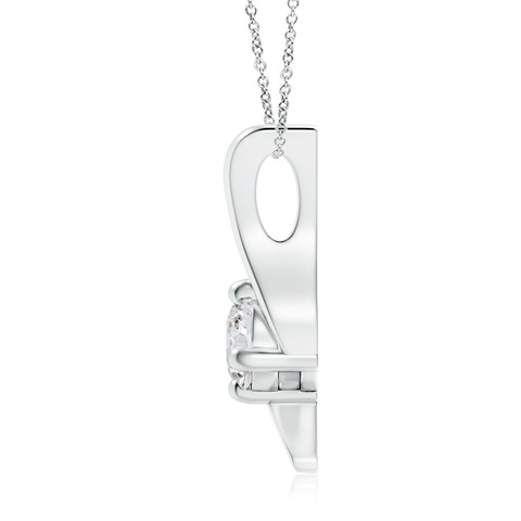 5.1mm HSI2 Prong-Set Diamond Solitaire Bypass Pendant in 18K White Gold