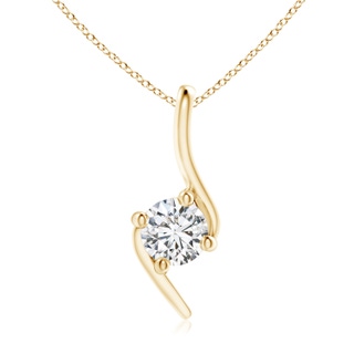 5.1mm HSI2 Prong-Set Diamond Solitaire Bypass Pendant in 18K Yellow Gold