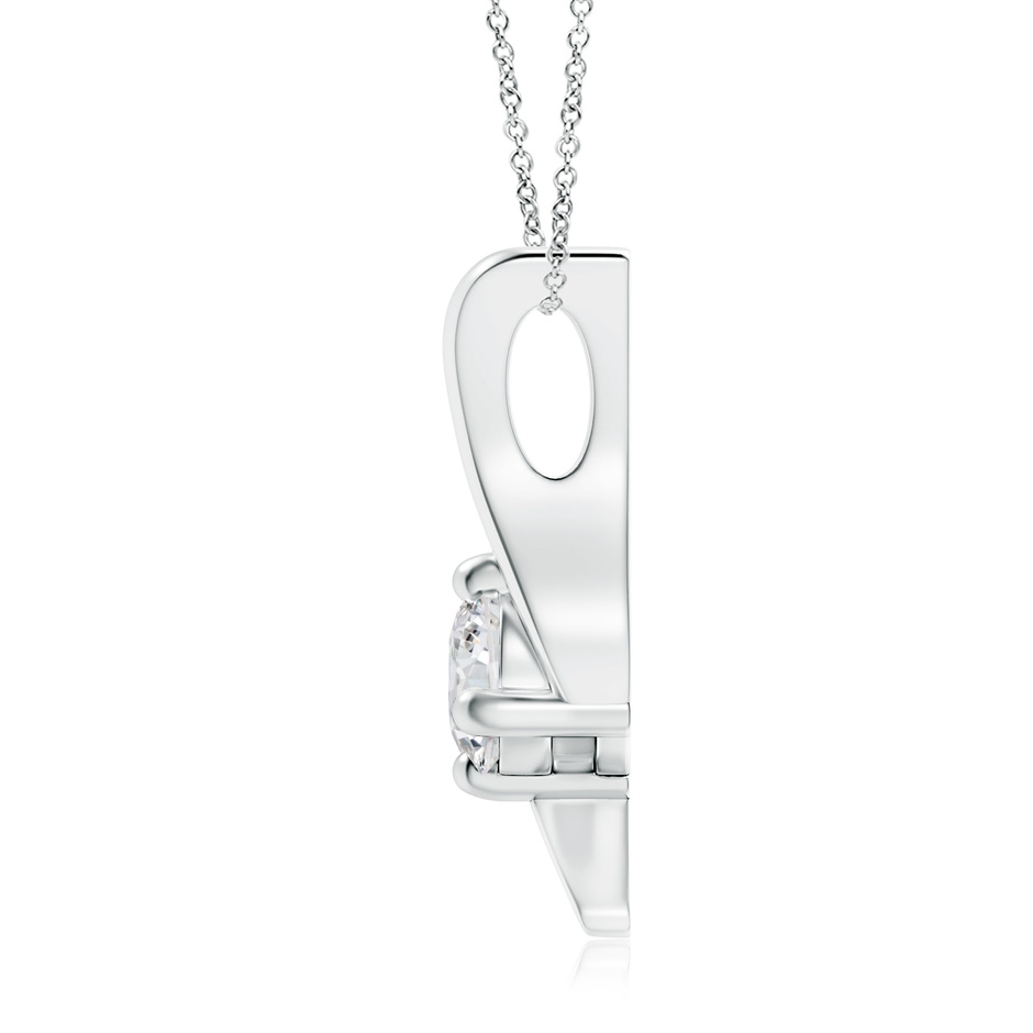 5.1mm HSI2 Prong-Set Diamond Solitaire Bypass Pendant in P950 Platinum side 199