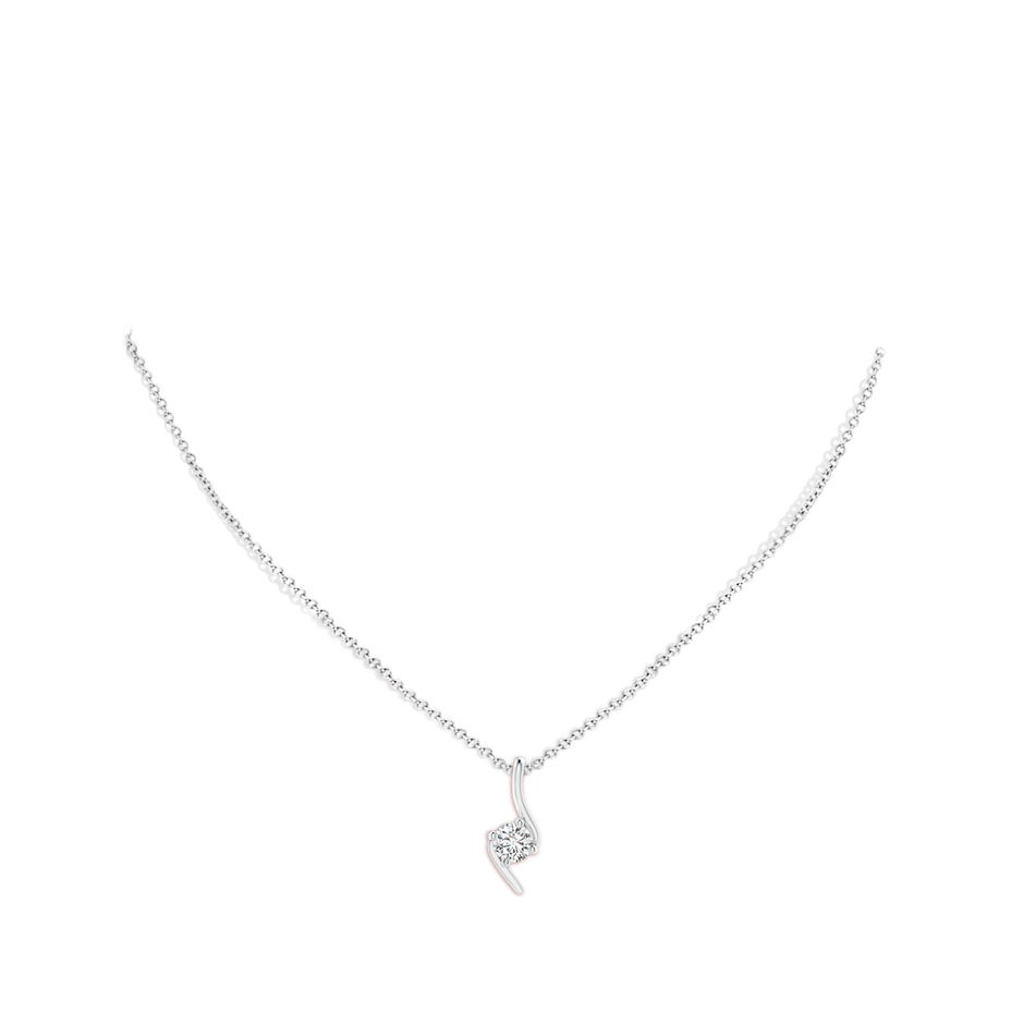 5.1mm HSI2 Prong-Set Diamond Solitaire Bypass Pendant in P950 Platinum pen