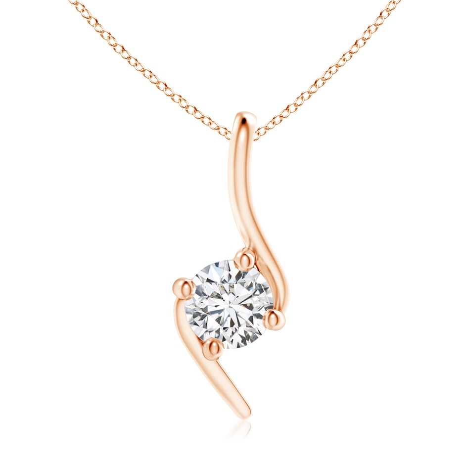 5.1mm HSI2 Prong-Set Diamond Solitaire Bypass Pendant in Rose Gold 