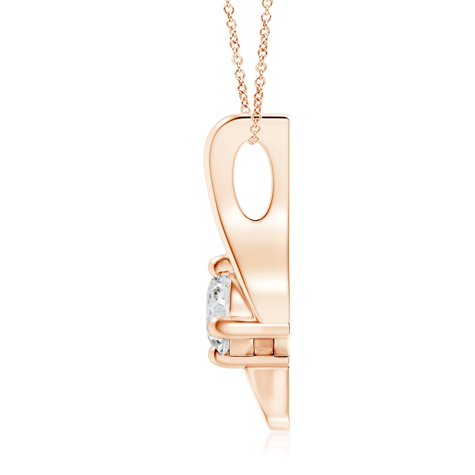 5.1mm HSI2 Prong-Set Diamond Solitaire Bypass Pendant in Rose Gold side 199